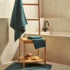 Σετ πετσέτες και χαλάκι μπάνιου homelovers organic 40X66+68X137+50X70 / Green